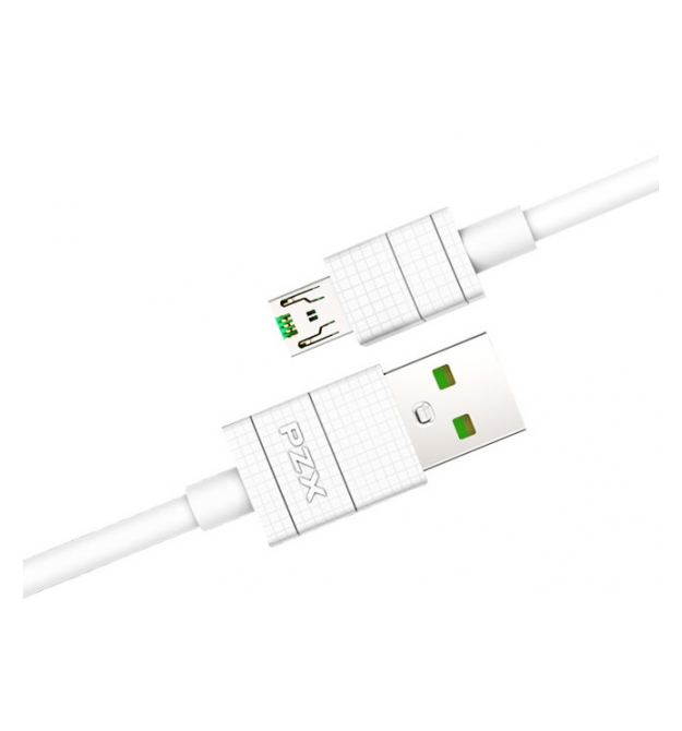 Кабель PZX V-107, Quick Charge 4.0 Micro Cable, 4.0A, White, довжина 1м, BOX