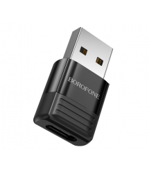 Перехідник Borofone BV18 USB2.0(M) - Type-C(F), Black, Blister
