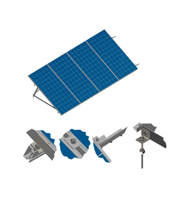Комплект книжной системы креплений НА 5 ФОТОМОДУЛЕЙ - размер модуля (2278х1133х35) (угол 25, алюминий)