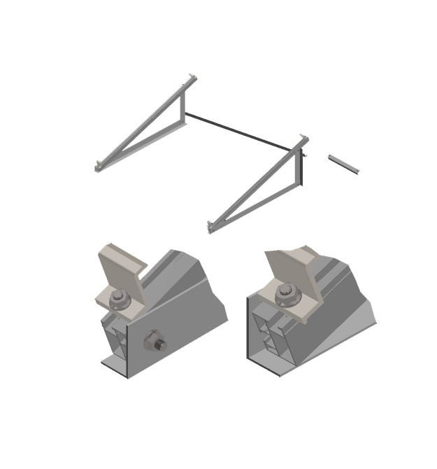 Комплект альбомної системи кріплень НА 2 ФОТОМОДУЛЯ - розмір модуля(2278х1133х35)(кут 30,алюміній)