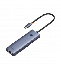 USB Hub Baseus Flite 7-Port Type-C to HDMI4K 60Hz*1+USB3.0*2+PD*1+RJ45*1+SD/TF3.0*1 Cерый