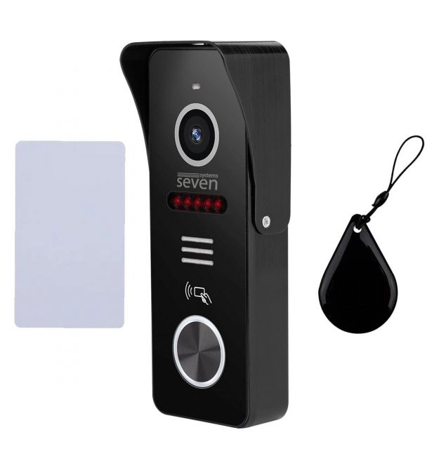 Вызывная панель домофона со встроенным считывателем карт MIFARE SEVEN CP-7503F RFID black