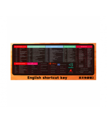 Килимок 300*700 тканинний English Shortcut keys-1 з боковою прошивкою, товщина 2 мм, Black, Пакет