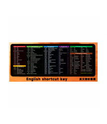 Килимок 300*700 тканинний English Shortcut keys-3 з боковою прошивкою, товщина 2 мм, Black, Пакет