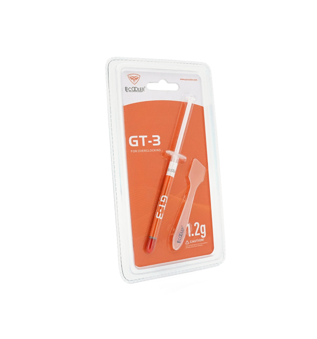 Паста термопровідна PCcooler GT3 1.2g, шприц, Grey, 9.8,0W - m-K, 0.006C-in&ampsup2 - W, -50180, В&aposязкість -85K cPs, Box