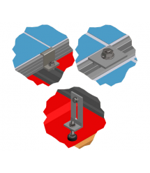 Комплект кріплень для похилої покрівлі на 2 фотомодулі (алюміній)