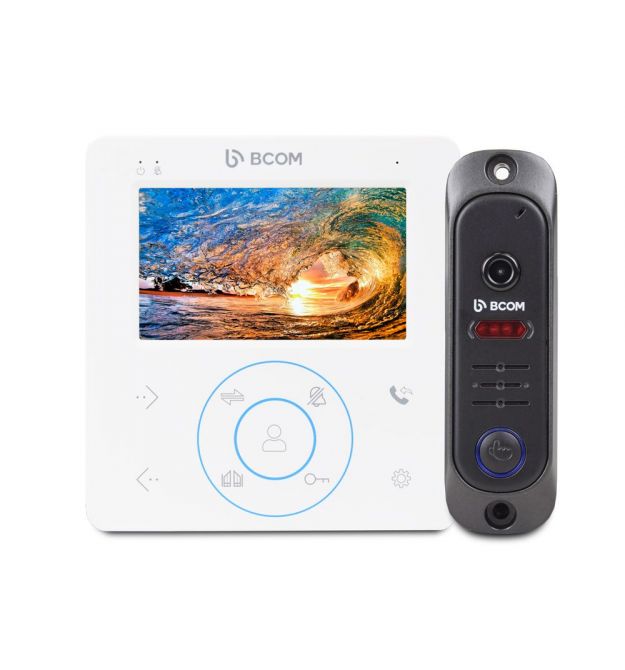 Комплект видеодомофона BCOM BD-480 White Kit: видеодомофон 4" и видеопанель