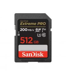 SanDisk Карта памяти SD 512GB C10 UHS-I U3 R200/W140MB/s Extreme Pro V30.