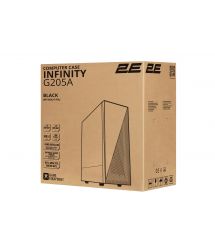 2E Gaming Корпус Infinity G205A без БЖ 2xUSB3.0, 1xUSBType-C, 1x120мм ARGB, 2x120мм, VGA 345мм, LCS ready, TG S