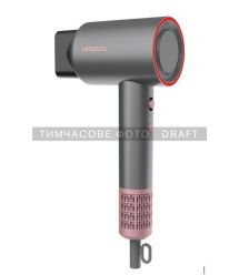 ARDESTO Фен Pink Touch, 1600Вт, 2 швидкості, 3темп.режими, іонізація, дифузор, магнітні насадки, сірий+рожевий