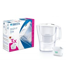 Brita Фильтр-кувшин Aluna Memo MXPro 2.4л (1.4л очищенной воды) + 3 картриджа белый