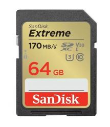 Карта памяти SanDisk SD 64GB C10 UHS-I U3 R170/W80MB/s Extreme V30