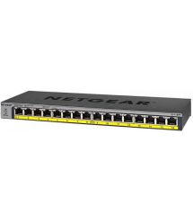 NETGEAR Комутатор GS116PP 16x1GE PoE+(183Вт), FlexPoE, некерований