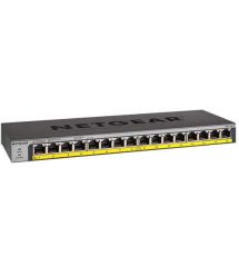 NETGEAR Комутатор GS116PP 16x1GE PoE+(183Вт), FlexPoE, некерований