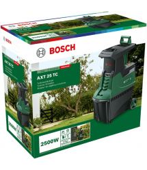 Bosch Измельчитель садовый AXT 25 TC, 2500 Вт, 40 об/мин, 45мм, 53 л., режущая система Turbine-Cut, низкошумная, 30.5кг