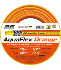 2E Шланг садовий AquaFlex Orange 1/2" 15м 4 шари 20бар -10…+60°C