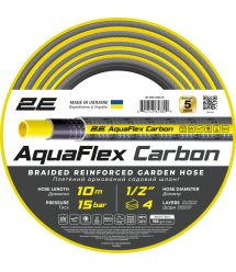 2E Шланг садовый AquaFlex Carbon 1/2" 10м 4 слоя 20бар -10…+60°C