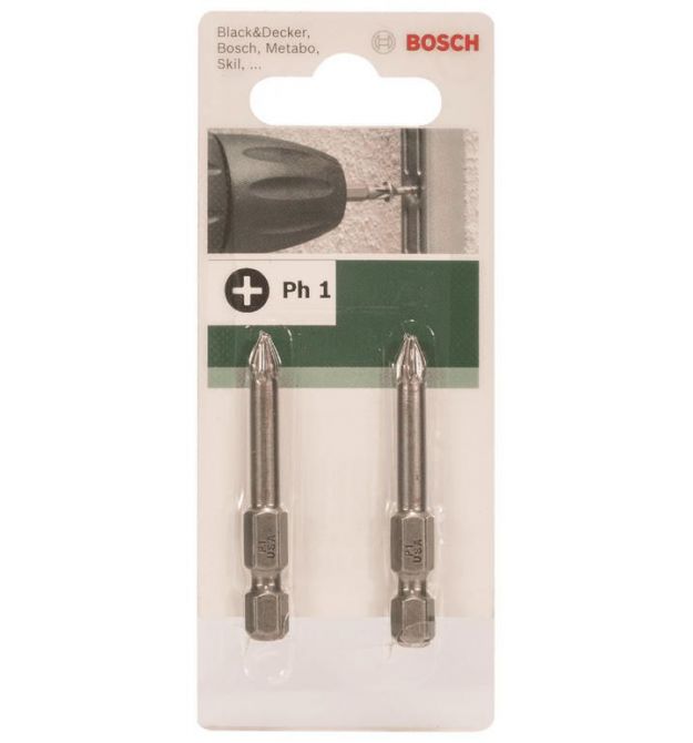 Bosch Биты PH 1 XH, 49мм, 2шт