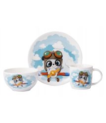 ARDESTO Набор детской посуды Panda pilot, 3 предмета, фарфор