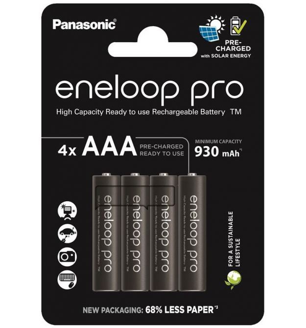 Panasonic Аккумулятор Eneloop NI-MH Pro AAA 930 мАч, 4 шт.