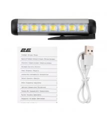 2E Ліхтар ручний акумуляторний, USB-C, 500мАг, 300лм, 3Вт, 4 функції освітлення