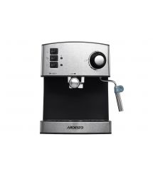 ARDESTO Кофеварка рожковая Steel Collection 1.6л, молотый, ручной капучинатор, серебристо-черный