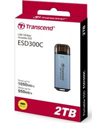 Transcend Портативний SSD 2TB USB 3.1 Gen 2 Type-C ESD300 Blue