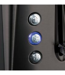Russell Hobbs Тостер Matte Black 2 Slice, 1550Вт, нержавіюча сталь, підігрів, розморозка, чорний