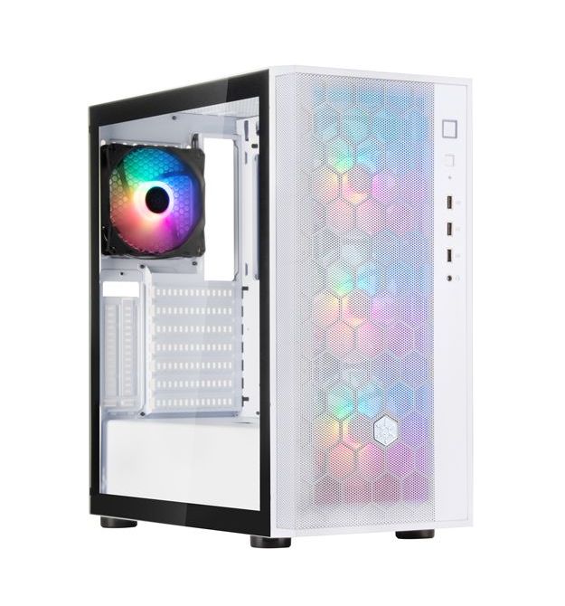 SilverStone Корпус FARA FAR1W-PRO-V2, без БЖ, 2xUSB3.0, 1xUSB2.0, 4x120mm ARGB fan, TG Side Panel, ATX, White