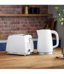 Russell Hobbs Тостер Groove 2 Slice, 850Вт, пластик, подогрев, розморозка, белый