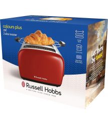 Russell Hobbs Тостер Colours Plus, 1600Вт, нержав., підігрів,разморозка, червоний