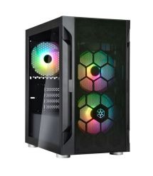SilverStone Корпус FARA FAH1MB-PRO, без БП, 1xUSB3.0, 2xUSB2.0, 3x120mm ARGB fan, TG Side Panel, mATX, Black