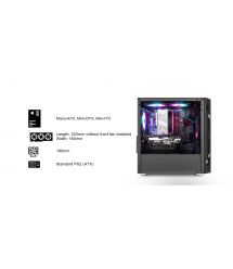 SilverStone Корпус FARA FAH1MB-PRO, без БП, 1xUSB3.0, 2xUSB2.0, 3x120mm ARGB fan, TG Side Panel, mATX, Black