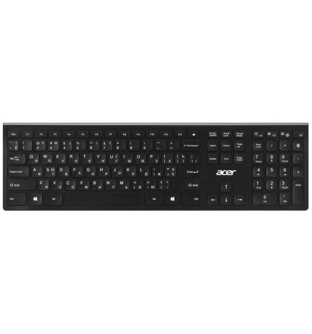 Acer Клавиатура OKR020, 109key, WL, EN/UKR/RU, чёрный
