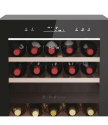 Haier Холодильник для вина, 82x49.7х58.5, холод.отд.-106л, зон - 2, бут-42, ST, дисплей, черный
