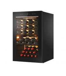 Haier Холодильник для вина, 82x49.7х58, холод.отд.-118л, зон - 1, бут-49, ST, дисплей, черный
