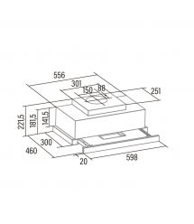 Cata Витяжка телескопічна, 60см, 1000м3г, TFH 6630 BK, чорний