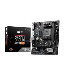 MSI Материнcкая плата B450M-A PRO MAX II sAM4 B450 2xDDR4 HDMI DVI mATX