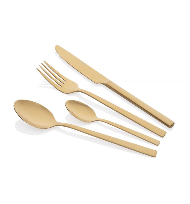 ARDESTO Набір столових приборів Black Mars Favola 4 пр., золотий, нержавіюча сталь