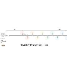 Гірлянда Twinkly Pro Smart LED Twinkly Pro Strings RGBW 250, одна лінія, IP65, AWG22 PVC Rubber зелений