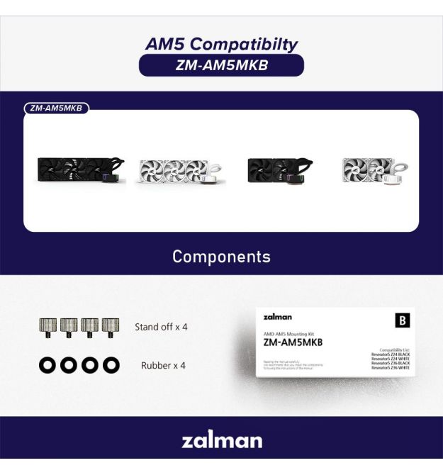 Кріплення Zalman для AMD AM5 ZM-AM5MKB, RESERATOR5Z24BLACK/WHITE, RESERATOR5Z36BLACK/WHITE