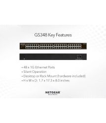 NETGEAR Комутатор GS348, 48xGE, некерований