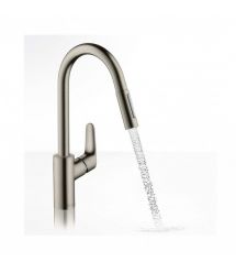 Hansgrohe Змішувач для кухні Focus M41, довж.виливу - 235мм, витяжний, 1важіль, KM240, сталь