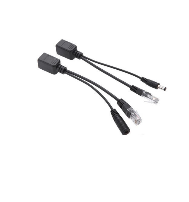 POE инжектор пассивный (пара) 802.3at (30Вт) с портами Ethernet 10 / 100Mbps, black, OEM Q50