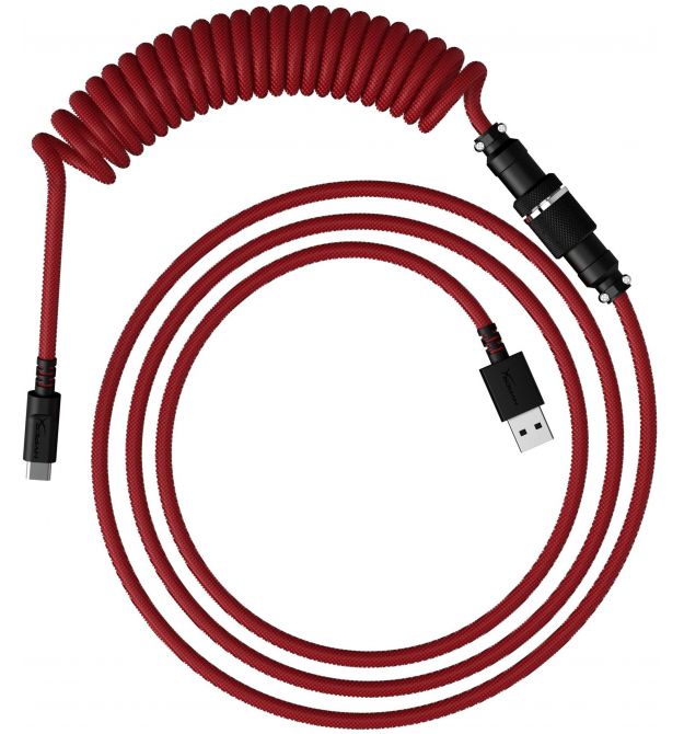 HyperX Кабель USB-A - USB-C спіральний, 1.37м Red/Black