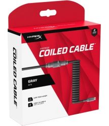 HyperX Кабель USB-A - USB-C спиральный, 1.37м Red/Black