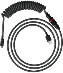 HyperX Кабель USB-A - USB-C спиральный, 1.37м Grey/Black
