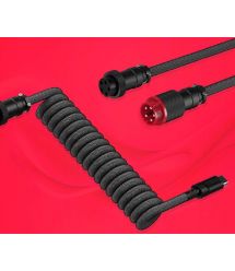HyperX Кабель USB-A - USB-C спиральный, 1.37м Grey/Black