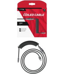 HyperX Кабель USB-A - USB-C спиральный, 1.37м Grey