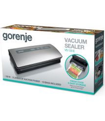 Gorenje Вакуумный упаковщик VS120ES/электронное упр/120 Вт./ф-ция запаивания и вакуумирования/серебристый